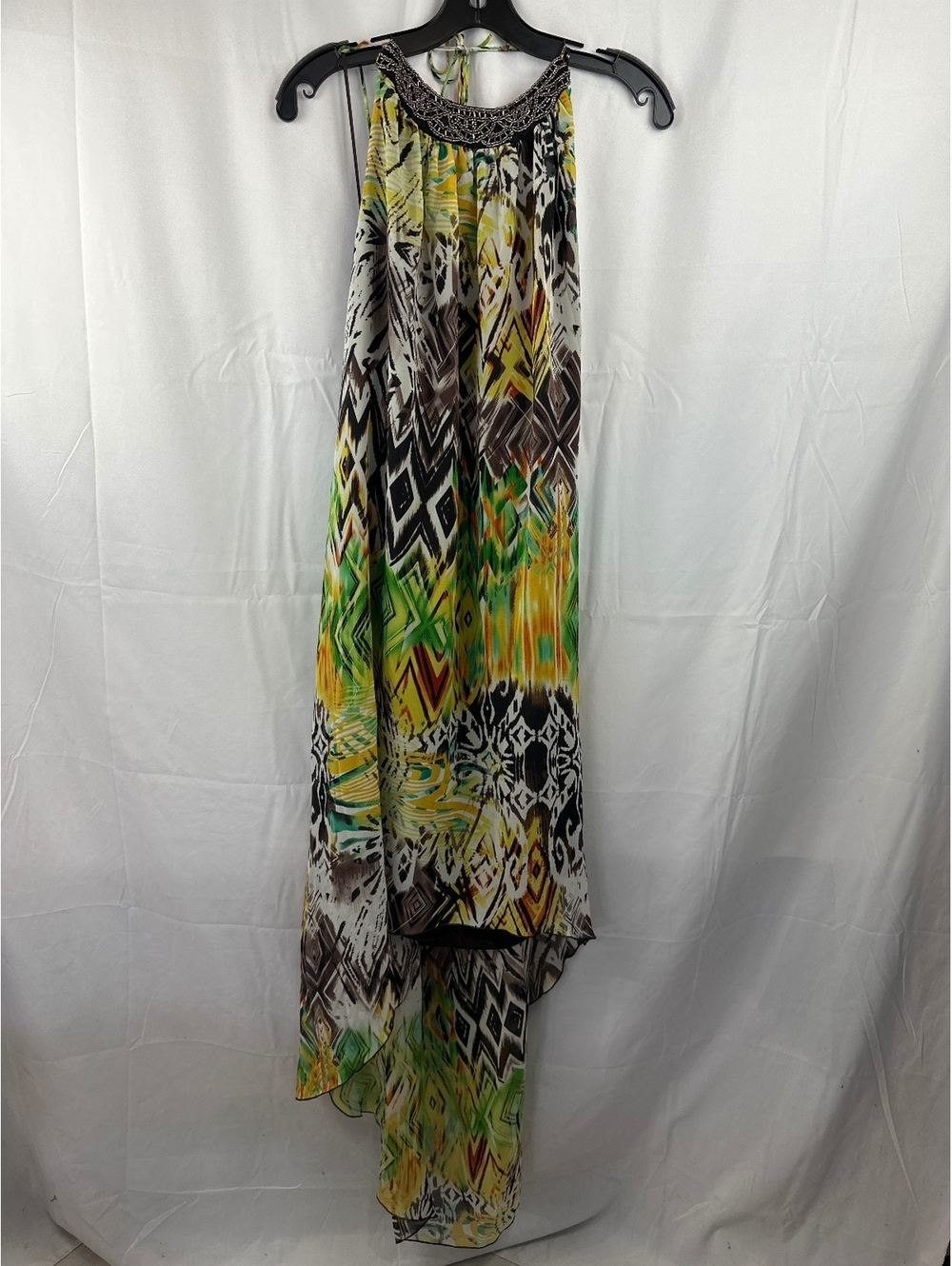 Allen B. Multi-Color Patterned Maxi Dress Size 16
